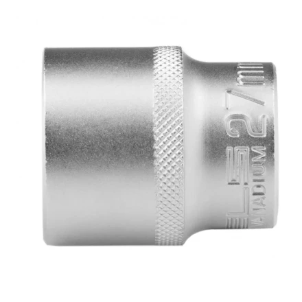 Головка торцевая 27 мм двенадцатигранная CrV под квадрат 1/2 хромированная Stels 13671 купить в Урае