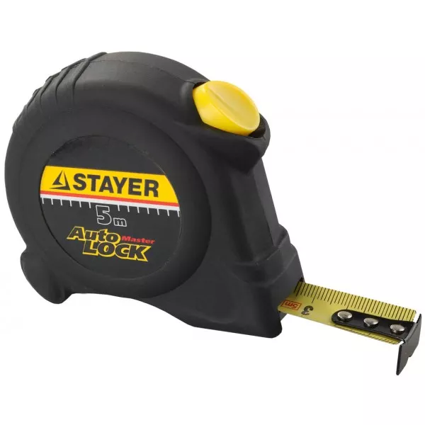 Рулетка STAYER "MASTER" "AUTOLOCK", корпус с резиновым напылением, автостоп, 5мх19мм 2-34126-05-19_z01 купить в Урае