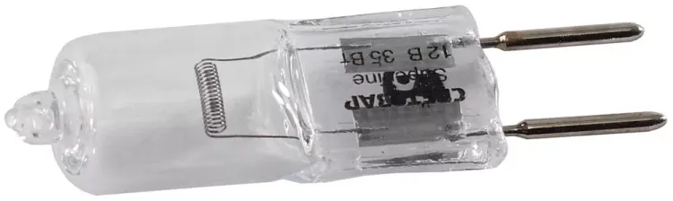 Лампа галогенная СВЕТОЗАР капсульная, прозрачное стекло, цоколь GY6.35, диаметр 12мм, 35Вт, 12В SV-44773-T купить в Урае