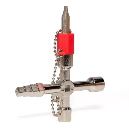 Ключ для электрошкафов КВТ КЭШ-5М с 5 профилями и битой «крест/шлиц» (84624) купить в Урае