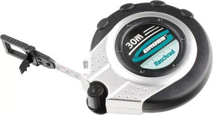 Рулетка геодезическая 30 м х 13 мм GROSS закр. корп. металл. лента нейлон двуст. Шкала 31252 купить в Урае