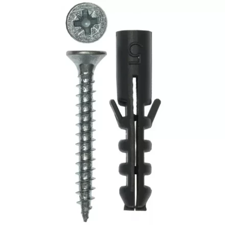 Дюбель ЗУБР полипропиленовый распорный 5,0x25мм с оцинкованным шурупом PZ, 3,0х25мм, ТФ6, 12шт 4-301036-05-020 купить в Урае