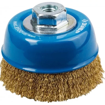 ЗУБР &quot;ПРОФЕССИОНАЛ&quot;. Щетка чашечная для УШМ, витая латунированная стальная проволока 0,3мм, 100ммхМ14 3526-100_z02 купить в Урае