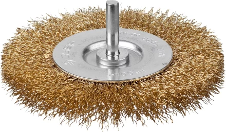ЗУБР &quot;ПРОФЕССИОНАЛ&quot;. Щетка дисковая для дрели, витая латунированная стальная проволока 0,3мм, 100мм 3520-100_z02 купить в Урае