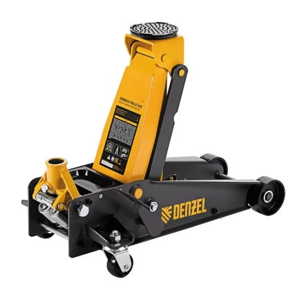Домкрат гидравлический подкатной 3 т, с фиксатором, быстрый подъем, 135-480 мм, профессиональный Denzel 51138 купить в Урае
