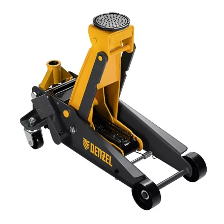 Домкрат гидравлический подкатной 3 т, с фиксатором, быстрый подъем, 135-480 мм, профессиональный Denzel 51138 купить в Урае