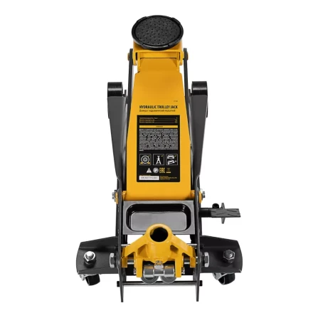 Домкрат гидравлический подкатной 3 т, с фиксатором, быстрый подъем, 135-480 мм, профессиональный Denzel 51138 купить в Урае