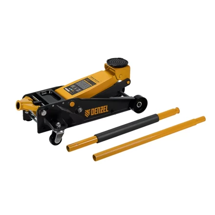 Домкрат гидравлический подкатной 3 т, с фиксатором, быстрый подъем, 135-480 мм, профессиональный Denzel 51138 купить в Урае