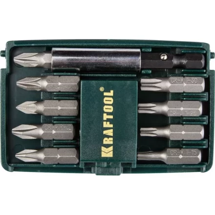 Набор бит &quot;COMPACT-10&quot; с магнитным адаптером, KRAFTOOL 26130-H10, в мини бит-боксе, 10 предметов 26130-H10 купить в Урае