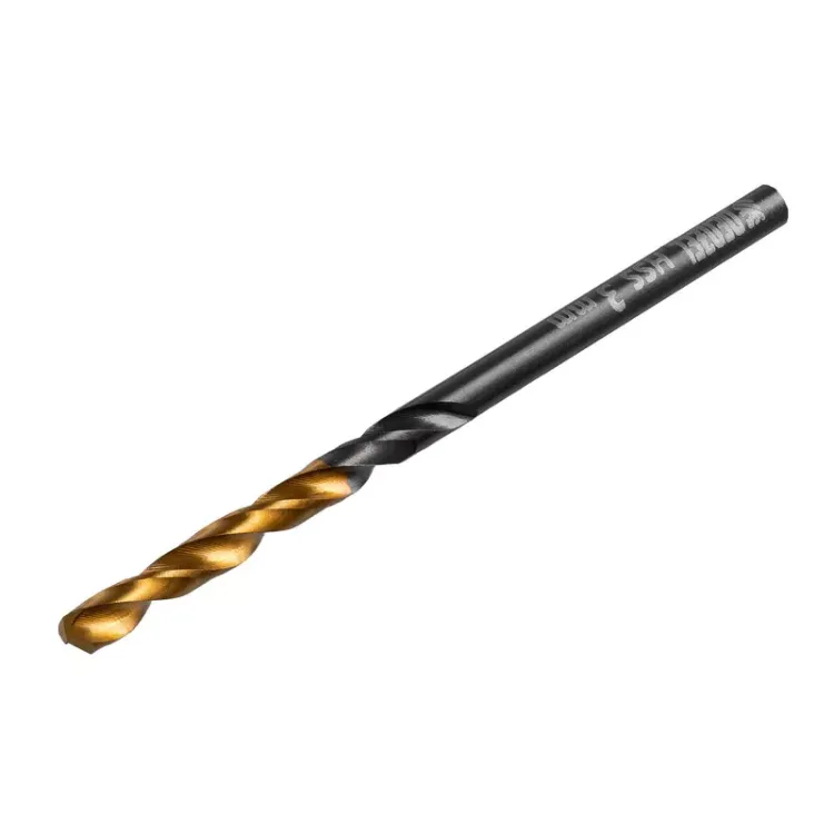 Сверло по металлу, 3 мм, HSS-Tin, Golden Tip, 10 шт. Denzel 717205 купить в Урае