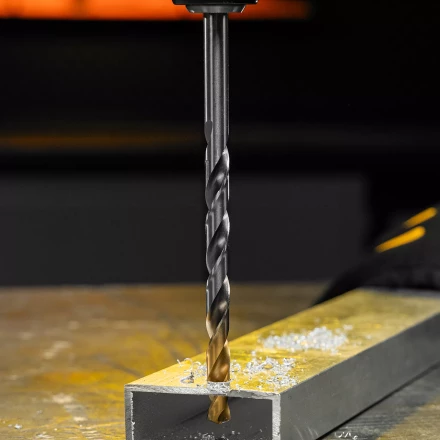 Сверло спиральное по металлу Denzel, 10 х 184 мм, Р6М5, Golden Tip, удлиненное 718263 купить в Урае