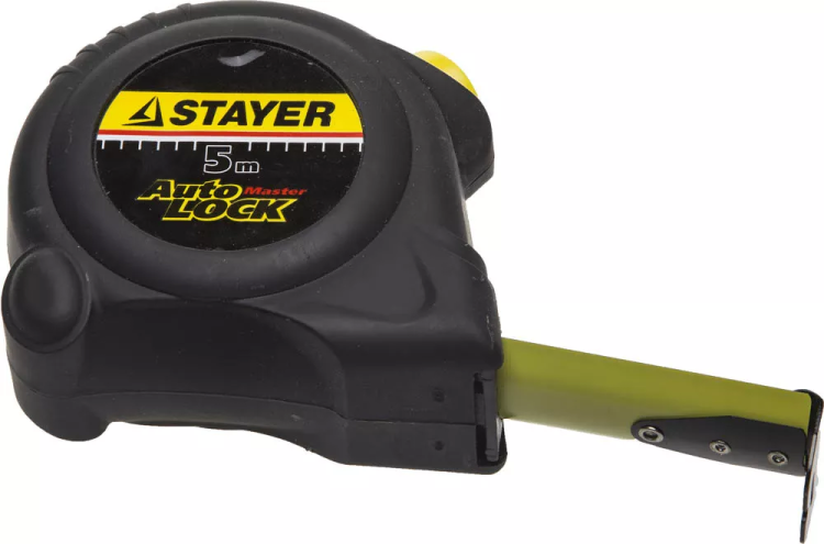 Рулетка STAYER "MASTER" "AUTOLOCK", корпус с резиновым напылением, автостоп, 5мх25мм 2-34126-05-25_z01 купить в Урае