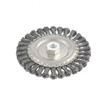 Щетка для УШМ 150 мм, М14, плоская, крученая  проволока 0,5 мм  MATRIX 74641 купить в Урае