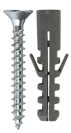 Дюбель ЗУБР полипропиленовый распорный 8,0x40мм с оцинкованным шурупом PZ, 4,5х40мм, ТФ7, 25шт 4-301037-08-040 купить в Урае