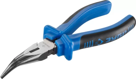 Тонкогубцы изогнутые ЗУБР эксцентриковое расположение шарнира, особостойкое спец. покрытие Н12Х1 (никель/хром), двухкомпонентные рукоятки, 160мм 2201-4-16_z01 купить в Урае