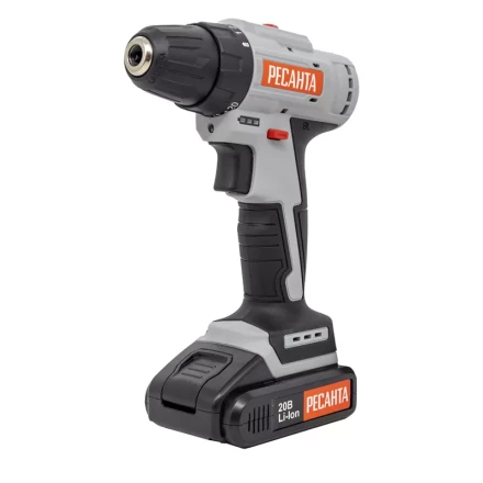 Дрель-шуруповерт аккумуляторная Ресанта ДА-20-2ЛК-Б (2,0 А/ч) (бесщеточный двигатель) 75/14/10 купить в Урае