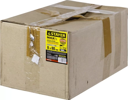 Дюбель-гвоздь полипропиленовый, потайный бортик, 8 x 80 мм, 1000 шт, STAYER Master 30640-08-080 30640-08-080 купить в Урае