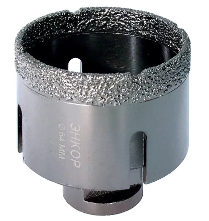 Коронка алмазная по керамограниту D 64 мм для УШМ сух. рез Энкор 48314 купить в Урае