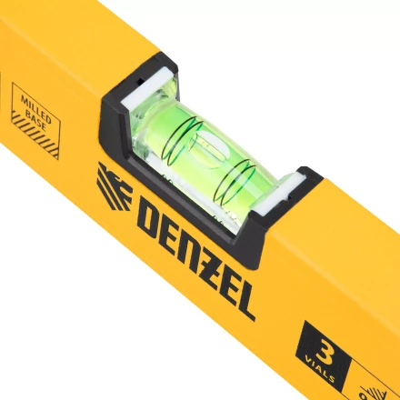 Уровень алюминиевый Denzel, магнит, фрезерованный, 3 глазка (1 зеркал.), 0,5 мм/м, 1000 мм, 33693 купить в Урае