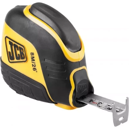 Рулетка JCB, автостоп, двусторонняя шкала, двухкомпонентный корпус, 8м JMS004 купить в Урае