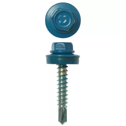 Саморезы ЗУБР окраш., RAL 5009 небесно-голуб., для крепл. кров. матер. к дерев. обреш., 4.8x29мм, 400шт 4-300315-48-029-5009 купить в Урае