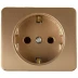 Розетка СВЕТОЗАР &quot;ГАММА&quot; с заземлением, одинарная, без вставки и рамки, цвет золотой металлик, 16А/~250В SV-54105-GM купить в Урае