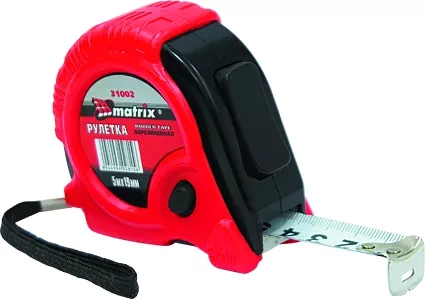 Рулетка Rubber 3 м х 16 мм обрезиненный корпус  MATRIX 31003 купить в Урае