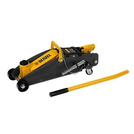 Домкрат гидравлический подкатной Denzel с фиксатором 2,8 т 135-385 мм в кейсе 51156 купить в Урае