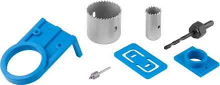 Набор ЗУБР &quot;ЭКСПЕРТ&quot; с пластиковыми шаблонами и кольцевыми пилами 25, 54мм,  для врезания замков, 7 пред 2954-54-H7 купить в Урае