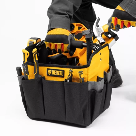Переноска для инструмента, 260х240х300 мм, 22 кармана, наплечный ремень// Denzel 90294 купить в Урае