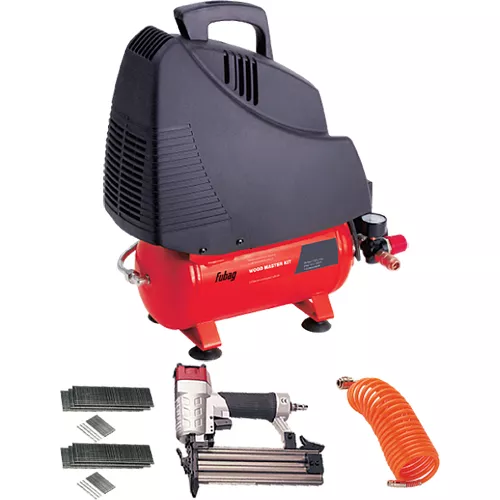 Компрессор безмасляный поршневой прямой привод Fubag Wood Master Kit +4 предмета купить в Урае