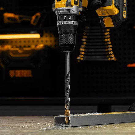 Сверло спиральное по металлу Denzel 12 x 205 мм, Р6М5, Golden Tip, удлиненное 718265 купить в Урае