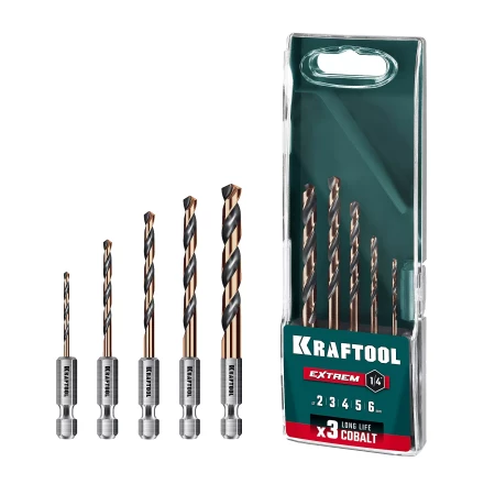 Набор сверл по металлу, хвостовик НЕХ-1/4, сталь М35-Со5% 29652-H5 купить в Урае