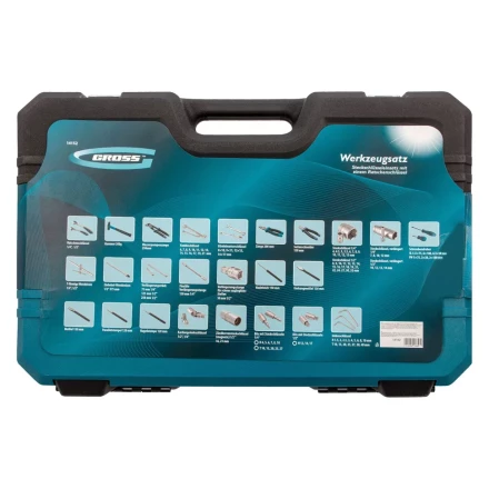 Набор инструментов 115 предметов, 120 зубьев, CrV, 1/4&quot;, 1/2&quot; Gross 14152 купить в Урае