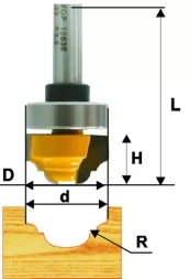Фреза пазовая фасонная ф22х13мм R32мм хв 8мм 10636