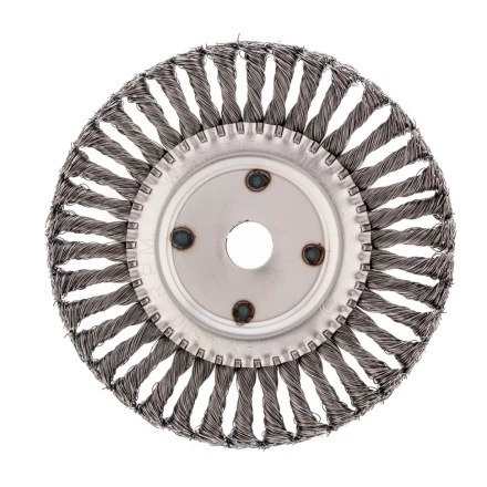 Щетка для УШМ 200 мм посадка 22,2 мм Плоская крученая проволока 0,5 мм Сибртех 746387 купить в Урае