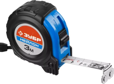 Рулетка ЗУБР &quot;НЕЙЛОН&quot;, нейлоновое покрытие, упрочненное полотно, ударопрочный обрезиненный корпус, 3м/16мм 34056-03-16_z01 купить в Урае