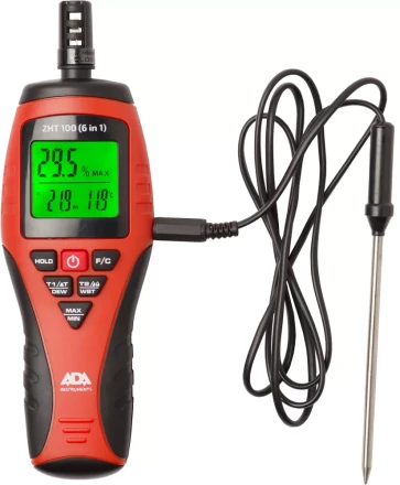 Измеритель влажности и температуры бесконтактный ADA ZHT 100 (6 in 1) с калибровкой купить в Урае