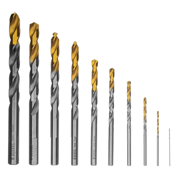 Набор сверл по металлу Denzel 723001, 1-10 мм, Р6М5-TiN, Golden Tip, 10 шт купить в Урае