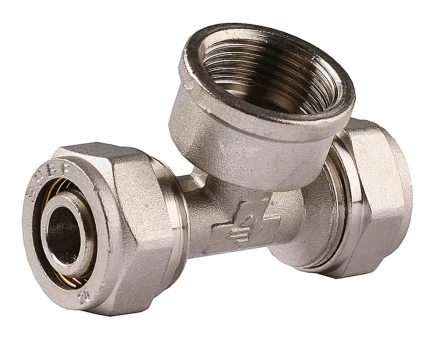 Тройник ЗУБР с внутренней резьбой, цанга-гайка, 1/2&quot;х16х2,0 мм, никель 51406-16-1/2 купить в Урае