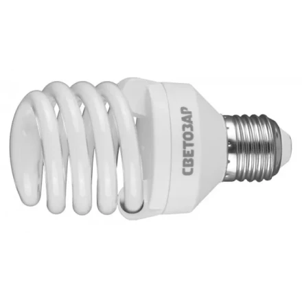 Энергосберегающая лампа СВЕТОЗАР &quot;КОМПАКТ&quot; спираль,цоколь E27(стандарт),Т2,яркий белый свет(4000 К),10000час,20Вт(100) 44454-20_z01 купить в Урае