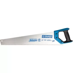 Ножовка по дереву (пила) ЗУБР ЛЕВША-9 450 мм, 9 TPI, мелкий 3D зуб, точный рез вдоль и поперек волокон всех видов материалов, 2K рукоятка 15233-45