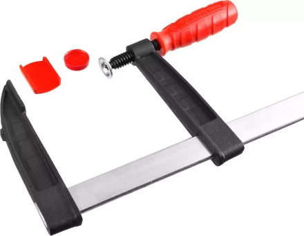 Струбцина ЗУБР &quot;МАСТЕР&quot;, тип &quot;F&quot;, пластмассовая ручка, стальная закаленная рейка, 120х1000мм 32150-120-1000 купить в Урае