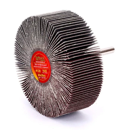 Круг MESSER шлифовальный лепестковый с оправкой (на шпильке) 80х30х6  #120 купить в Урае