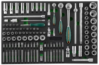 Набор головок торцевых 1/4" 3/8" 1/2"DR 81предмет вставок бит-40предметов EVAложемент Jonnesway S04H45121SV 49275