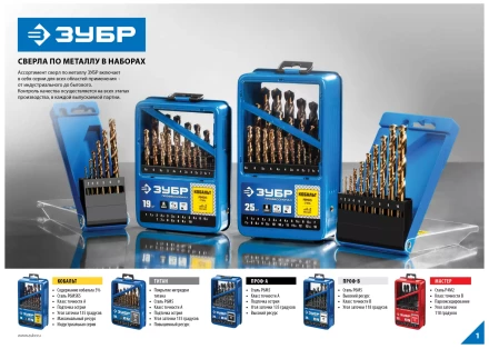 Наборы сверл по металлу серия МАСТЕР купить в Урае