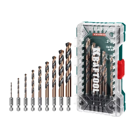 Набор сверл по металлу, хвостовик НЕХ-1/4, сталь М35-Со5% 29652-H10 купить в Урае