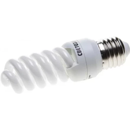 Энергосберегающая лампа СВЕТОЗАР &quot;КОМПАКТ&quot; спираль,цоколь E27(стандарт),Т2,яркий белый свет(4000 К),10000час,12Вт(60) 44454-12_z01 купить в Урае