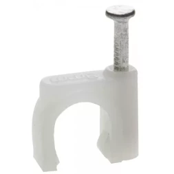 ЗУБР "МАСТЕР". Скоба-держатель для круглого кабеля, с оцинкованным гвоздем, 7 мм, 50 шт 45111-07