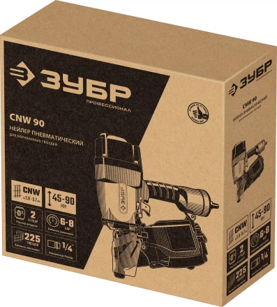ЗУБР CNW-90, пневматический нейлер для барабанных гвоздей ЗУБР CNW (45-90 мм), Профессионал (31914) купить в Урае